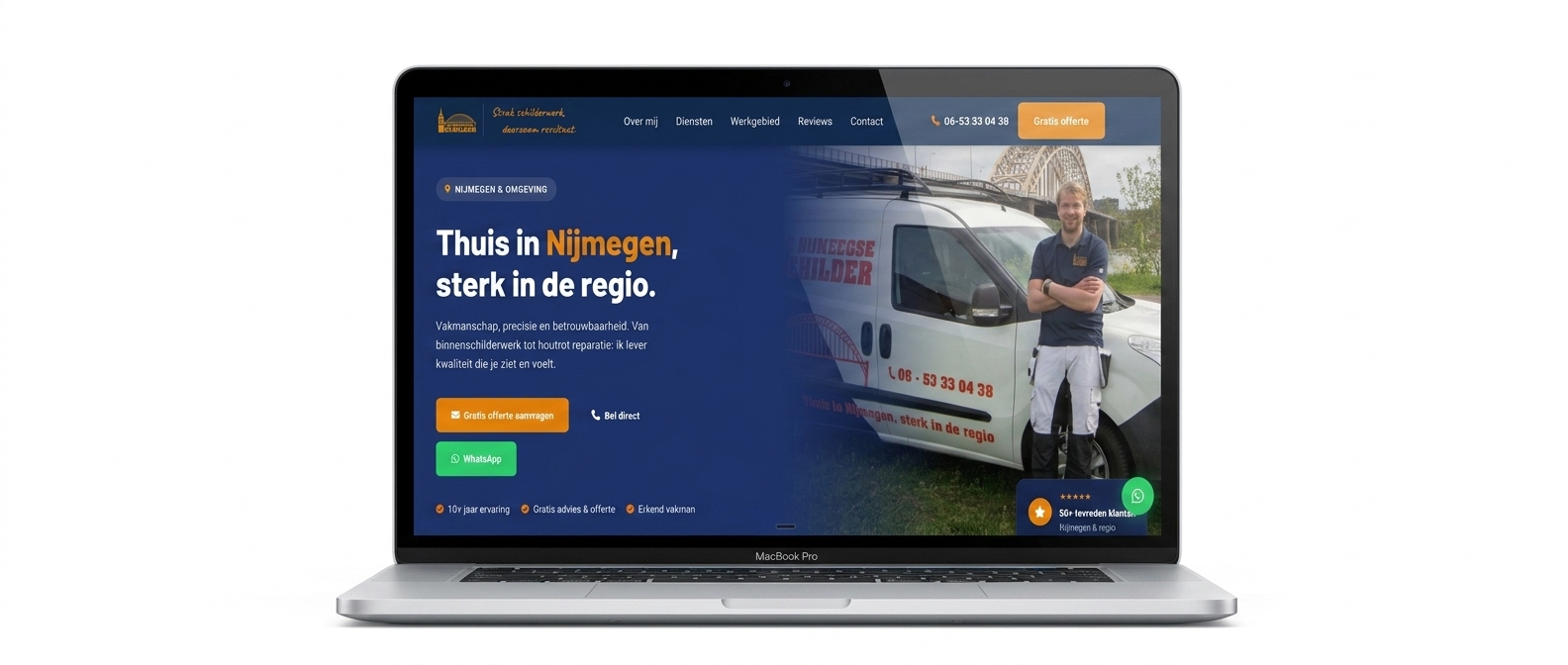 De Nijmeegse Schilder website gebouwd door WebDivine
